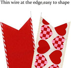 Valentines Day Tree Decorations, Valentine Tree Topper Bow with Red and Pink Heart for Valentines Day Wreath, alternate view
