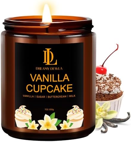 Vanilla Cupcake Candles, Vanilla Cupcake Scented Candle, Mother's Day Candle Gifts for Women, Soy Candles for