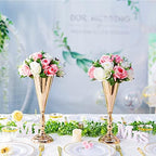 Vase Sets for Wedding Table: 14in Gold Trumpet Shaped, 10 Packs in Gold, alternate view 5