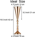 Vase Sets for Wedding Table: 16.5in Gold Trumpet Shaped, 10Pcs in Gold, alternate view 3
