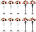 Vase Sets for Wedding Table: 16.5in Silver Trumpet Shaped, 10Pcs in Silver