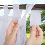 Velcro Outdoor Curtains for Patio Waterproof, Balcony, Gazebo in White