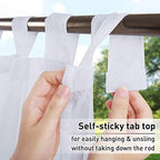 Velcro Outdoor Curtains for Patio Waterproof, Balcony, Gazebo in White, alternate view 2