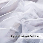 Velcro White Sheer Outdoor Curtains for Patio Waterproof, Pergola in White, alternate view 7