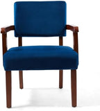 Velvet Accent Chair, Mid-Century Armchair with Solid Wood Frame in One Chair in Velvet Blue, alternate view 4
