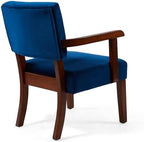 Velvet Accent Chair, Mid-Century Armchair with Solid Wood Frame in One Chair in Velvet Blue, alternate view 6