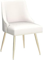 Velvet Dining Room Chairs Set of 6 Nailhead Back with Gold Legs, Beige in Beige, alternate view 5