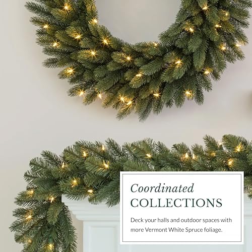 Vermont White Spruce Christmas Wreath - 26" Majestic East Coast Front Door Wreath with True Needle Foliage &, alternate view
