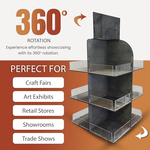 Versatile 4-Sided Rotating Display Stand for Candy, Snacks, Jams, Produce and More - Ideal for Craft Shows, alternate view 3