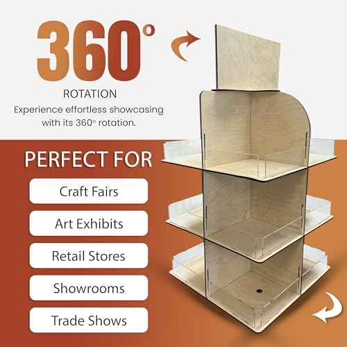 Versatile 4-Sided Rotating Display Stand for Candy, Snacks, Jams, Produce and More - Ideal for Craft Shows, alternate view 4
