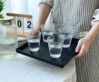 Versatile Black Square Tray - 11 Inch Hard Plastic Decorative Tray in 10.2"L x 5.5"W x 1.1"H in Black, alternate view 2
