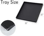 Versatile Black Square Tray - 11 Inch Hard Plastic Decorative Tray in 10.2"L x 5.5"W x 1.1"H in Black, alternate view 3