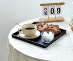 Versatile Black Square Tray - 11 Inch Hard Plastic Decorative Tray in 10.2"L x 5.5"W x 1.1"H in Black, alternate view 4