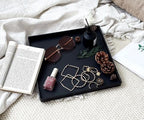 Versatile Black Square Tray - 11 Inch Hard Plastic Decorative Tray in 10.2"L x 5.5"W x 1.1"H in Black, alternate view 7