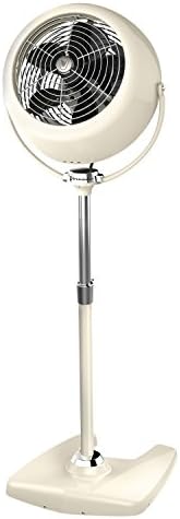 VFAN Sr. Pedestal Fan, Vintage White, 3 Speeds, Adjustable Height