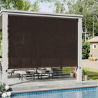 VICLLAX Outdoor Roller Shade (10' W×8' L), Patio Corded Roller Blinds, Exterior Roll Up Shade with Spliced