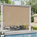 VICLLAX Outdoor Roller Shade (12' W×8' L), Patio Cordless Roller Blinds, Exterior Roll Up Shade with Spliced