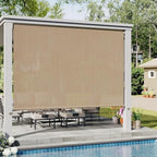 VICLLAX Outdoor Roller Shade (12' W×8' L), Patio Cordless Roller Blinds, Exterior Roll Up Shade with Spliced