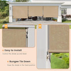 VICLLAX Outdoor Roller Shade (12' W×8' L), Patio Cordless Roller Blinds, Exterior Roll Up Shade with Spliced, alternate view