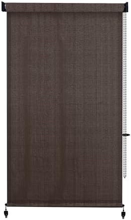 VICLLAX Outdoor Roller Shade (4' W×6' L), Patio Corded Roller Blinds, Exterior Roll Up Shade with Spliced Design, alternate