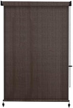 VICLLAX Outdoor Roller Shade (5' W×6' L), Patio Corded Roller Blinds, Exterior Roll Up Shade with Spliced Design, alternate