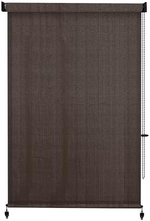 VICLLAX Outdoor Roller Shade (5' W×6' L), Patio Corded Roller Blinds, Exterior Roll Up Shade with Spliced Design, alternate
