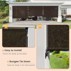 VICLLAX Outdoor Roller Shade (5' W×6' L), Patio Cordless Roller Blinds, Exterior Roll Up Shade with Spliced, alternate view 3