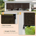 VICLLAX Outdoor Roller Shade (8' W×8' L), Patio Corded Roller Blinds, Exterior Roll Up Shade with Spliced Design, alternate