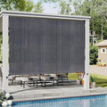 VICLLAX Outdoor Roller Shade (9' W×8' L), Patio Cordless Roller Blinds, Exterior Roll Up Shade with Spliced