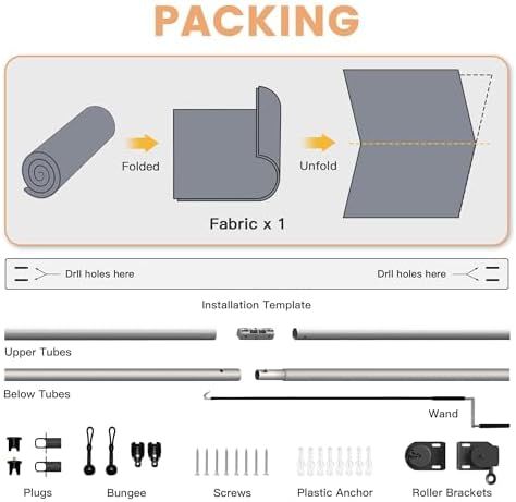 VICLLAX Outdoor Roller Shade (9' W×8' L), Patio Cordless Roller Blinds, Exterior Roll Up Shade with Spliced, alternate view 5