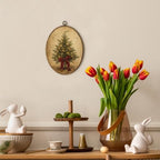 Vintage Antique Christmas Tree Farmhouse Oval Wall Art 8.5x11.5in, alternate view 3