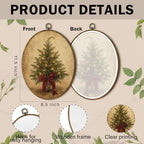 Vintage Antique Christmas Tree Farmhouse Oval Wall Art 8.5x11.5in, alternate view 7