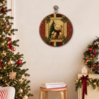 Vintage Christmas Bear Round Framed Wall Art 10"x10", alternate view 5