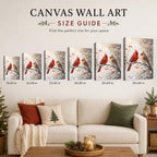 Vintage Christmas Canvas Wall Art, Cardinal Birds Canvas Prints, alternate view 6