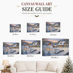 Vintage Christmas Sleigh Canvas Wall Art, Rustic Farm Scene Canvas Prints, alternate view 6