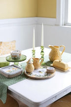 Vintage-Inspired Codi Glass Cake Stand, 8.25" x 3.5", Olive Green in Olive Green, alternate view 3
