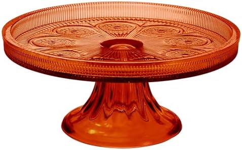 Vintage-Inspired Codi Glass Cake Stand, 8.25" x 3.5", Umber in Umber