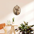 Vintage Rustic Christmas Reindeer Oval Wall Art 8.5x11.5in, alternate view 2