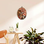 Vintage Rustic Merry Christmas Cow Farmhouse Oval Wall Art 8.5x11.5in, alternate view 2