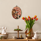 Vintage Rustic Merry Christmas Cow Farmhouse Oval Wall Art 8.5x11.5in, alternate view 3