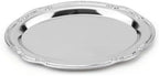 Vintage Silver Serving Trays, Oval Decorative Dinner Plates in Silver