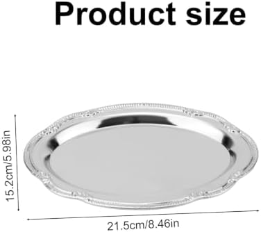 Vintage Silver Serving Trays, Oval Decorative Dinner Plates in Silver, alternate view 3