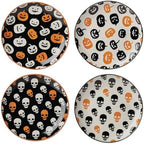 Vintro Halloween 4-Piece Accent Plates, Appetizer Plate Set for 4 in 4 Count in Accent Plates