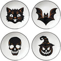 Vintro Halloween Tidbit Plates Set Of 4, Service For 4 in 4 Count in Ivory