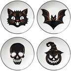 Vintro Halloween Tidbit Plates Set Of 4, Service For 4 in 4 Count in Ivory