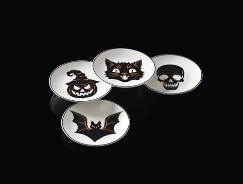 Vintro Halloween Tidbit Plates Set Of 4, Service For 4 in 4 Count in Ivory, alternate view 3