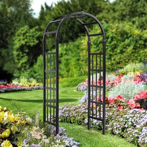 Vinyl Garden Arbor, PVC Wedding Arch for Ceremony Party, Garden Trellis for Climbing Plants Outdoor, Arch
