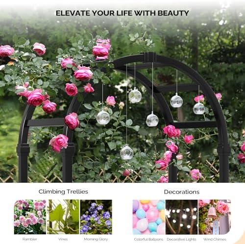 Vinyl Garden Arbor, PVC Wedding Arch for Ceremony Party, Garden Trellis for Climbing Plants Outdoor, Arch, alternate view 6