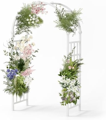 Vinyl Garden Arbor, PVC Wedding Arch for Ceremony Party, Garden Trellis for Climbing Plants Outdoor, Arch