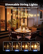 VIPAR Outdoor String Lights,25FT LED Patio Lights Waterproof 11 ST38 Bulbs, alternate view 4